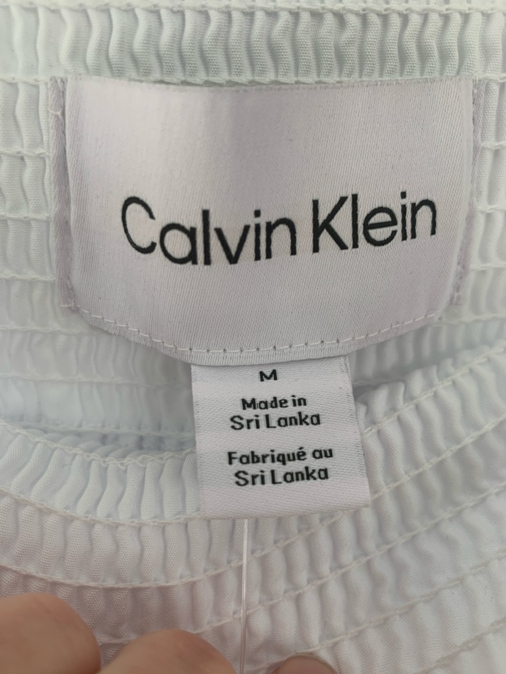 NWT Calvin Klein White Smocked-Waist Midi Skirt, Size M. - Picture 2 of 8